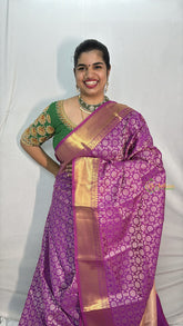 Vriksham Purple Katan Tanchoi Soft Silk Saree-VS4506